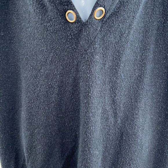 Beach Bunny Swimwear Blouse Cover Up Women's Size Large Black Rivet Long Sleeve - Picture 8 of 11